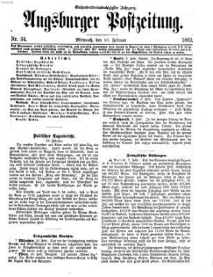 Augsburger Postzeitung Mittwoch 10. Februar 1869