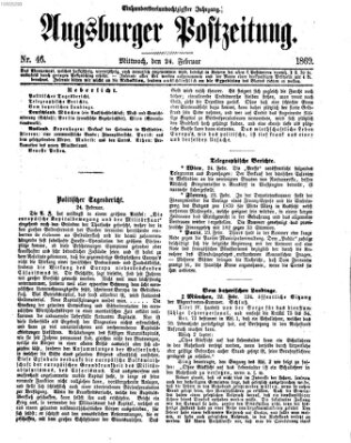 Augsburger Postzeitung Mittwoch 24. Februar 1869