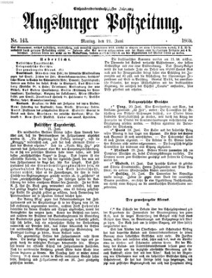 Augsburger Postzeitung Montag 21. Juni 1869