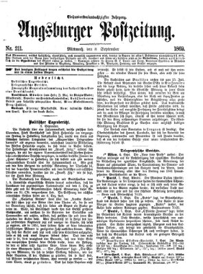Augsburger Postzeitung Mittwoch 8. September 1869