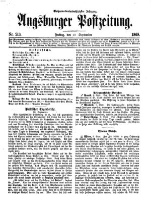 Augsburger Postzeitung Freitag 10. September 1869