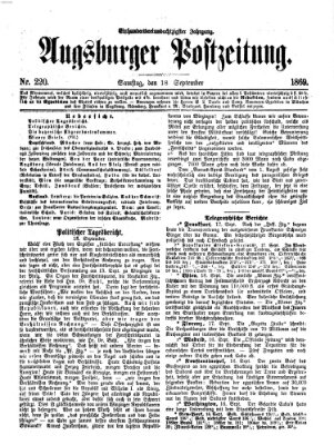 Augsburger Postzeitung Samstag 18. September 1869
