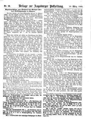 Augsburger Postzeitung Samstag 13. März 1869