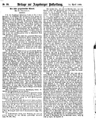 Augsburger Postzeitung Mittwoch 14. April 1869