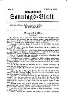 Augsburger Sonntagsblatt (Augsburger Postzeitung) Sonntag 7. Februar 1869