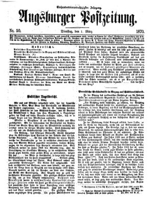 Augsburger Postzeitung Dienstag 1. März 1870