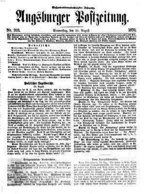 Augsburger Postzeitung Donnerstag 25. August 1870