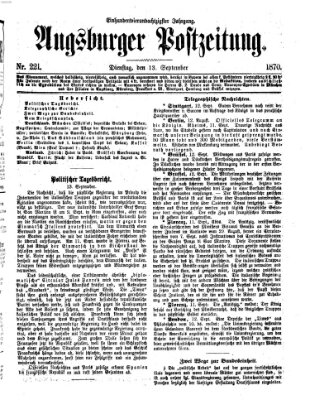 Augsburger Postzeitung Dienstag 13. September 1870