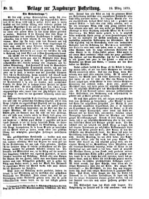 Augsburger Postzeitung Samstag 19. März 1870