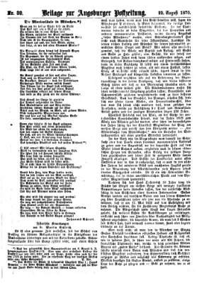Augsburger Postzeitung Montag 22. August 1870