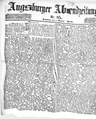 Augsburger Abendzeitung Samstag 4. April 1868