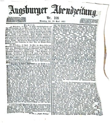 Augsburger Abendzeitung Sonntag 19. April 1868