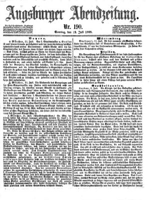 Augsburger Abendzeitung Sonntag 12. Juli 1868