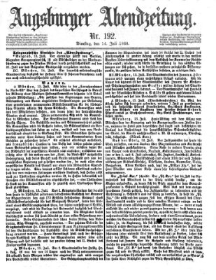 Augsburger Abendzeitung Dienstag 14. Juli 1868
