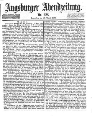 Augsburger Abendzeitung Donnerstag 20. August 1868