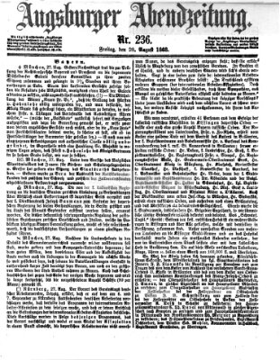 Augsburger Abendzeitung Freitag 28. August 1868