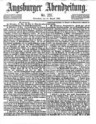 Augsburger Abendzeitung Samstag 29. August 1868