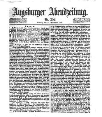 Augsburger Abendzeitung Sonntag 13. September 1868