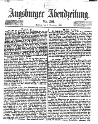 Augsburger Abendzeitung Sonntag 1. November 1868