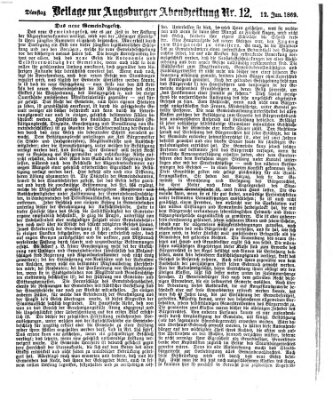 Augsburger Abendzeitung Dienstag 12. Januar 1869