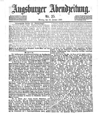 Augsburger Abendzeitung Montag 25. Januar 1869