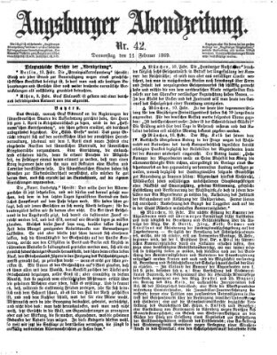 Augsburger Abendzeitung Donnerstag 11. Februar 1869