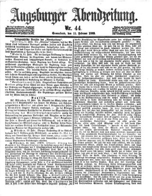Augsburger Abendzeitung Samstag 13. Februar 1869