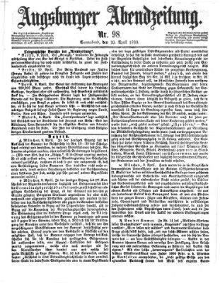 Augsburger Abendzeitung Samstag 10. April 1869