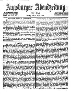 Augsburger Abendzeitung Montag 26. April 1869