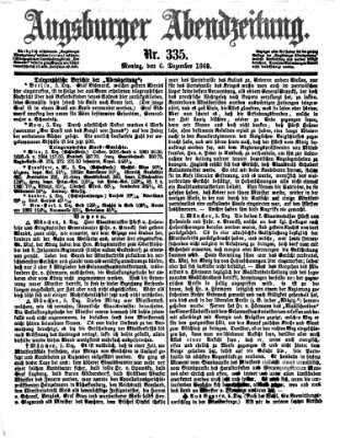 Augsburger Abendzeitung Montag 6. Dezember 1869