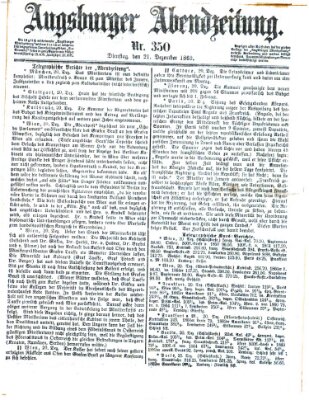 Augsburger Abendzeitung Dienstag 21. Dezember 1869