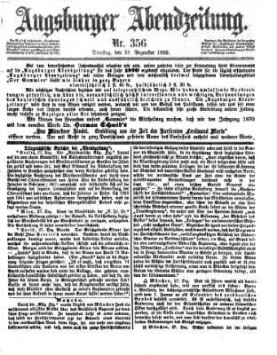 Augsburger Abendzeitung Dienstag 28. Dezember 1869