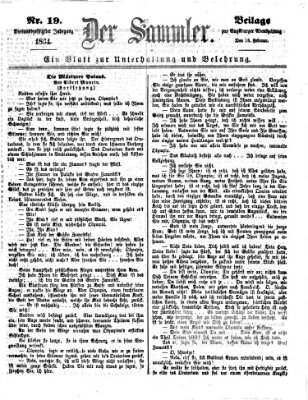 Der Sammler (Augsburger Abendzeitung) Donnerstag 18. Februar 1864