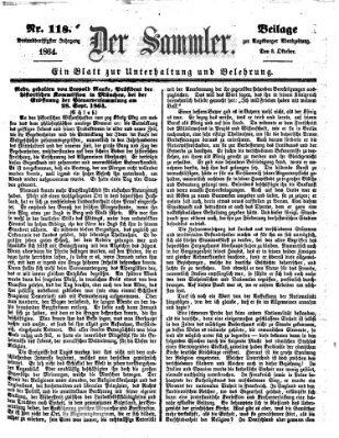 Der Sammler (Augsburger Abendzeitung) Samstag 8. Oktober 1864