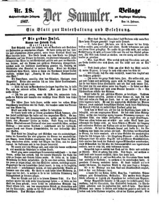 Der Sammler (Augsburger Abendzeitung) Donnerstag 14. Februar 1867