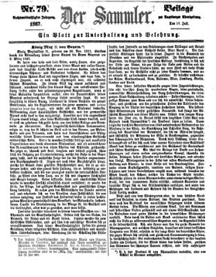Der Sammler (Augsburger Abendzeitung) Donnerstag 18. Juli 1867