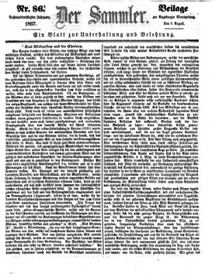 Der Sammler (Augsburger Abendzeitung) Samstag 3. August 1867