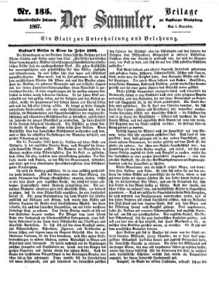 Der Sammler (Augsburger Abendzeitung) Dienstag 3. Dezember 1867