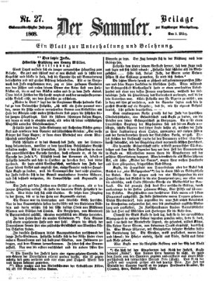 Der Sammler (Augsburger Abendzeitung) Donnerstag 5. März 1868