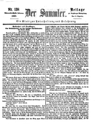 Der Sammler (Augsburger Abendzeitung) Donnerstag 10. Dezember 1868
