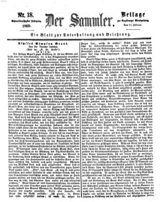 Der Sammler (Augsburger Abendzeitung) Donnerstag 11. Februar 1869