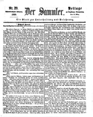 Der Sammler (Augsburger Abendzeitung) Samstag 13. März 1869