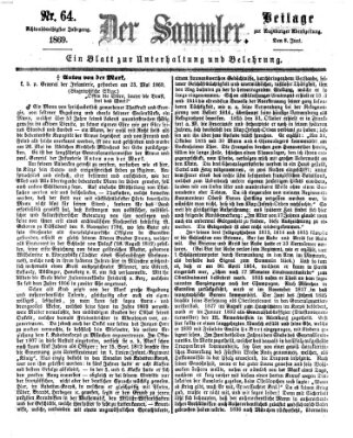 Der Sammler (Augsburger Abendzeitung) Dienstag 8. Juni 1869