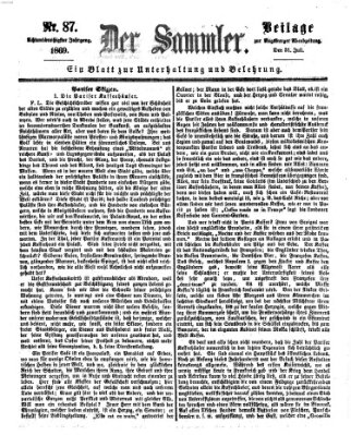 Der Sammler (Augsburger Abendzeitung) Samstag 31. Juli 1869