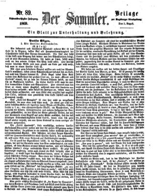 Der Sammler (Augsburger Abendzeitung) Donnerstag 5. August 1869
