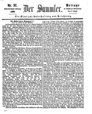 Der Sammler (Augsburger Abendzeitung) Samstag 21. August 1869