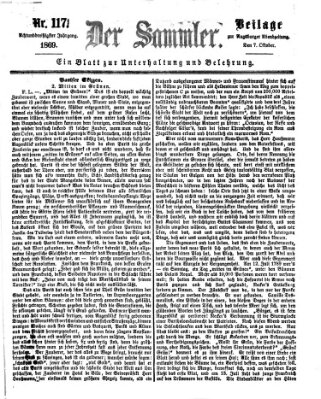 Der Sammler (Augsburger Abendzeitung) Donnerstag 7. Oktober 1869