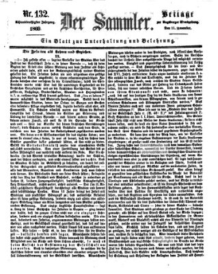 Der Sammler (Augsburger Abendzeitung) Donnerstag 11. November 1869