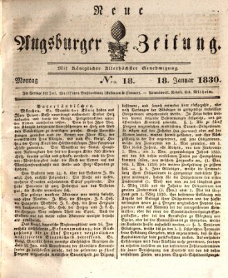 Neue Augsburger Zeitung Montag 18. Januar 1830