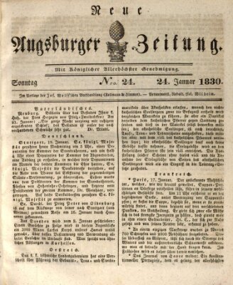 Neue Augsburger Zeitung Sonntag 24. Januar 1830